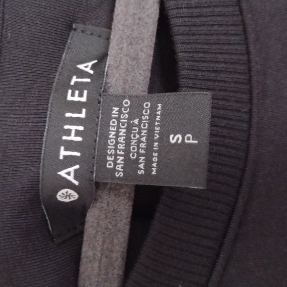 Athleta Santorini Cinch Dress Black Soft Stretchy Jersey Knit Modal Athleisure S - Picture 4 of 13